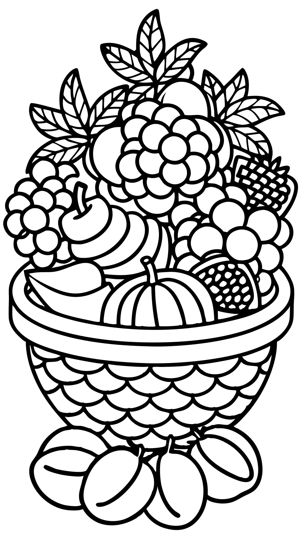 coloring pages fruit basket